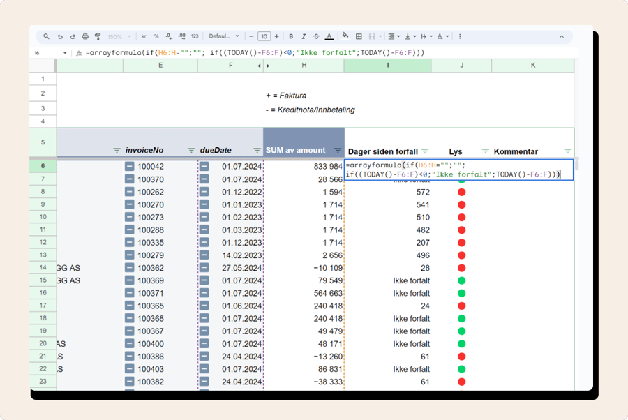 Utestående faktura_logikk